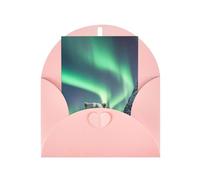 Cartes de vœux vierges 10 x 15 cm, ours polaires, aurores boréales, carte de vœux pliante vierge avec enveloppes, carte de remerciement carte vierge pour toutes les occasions