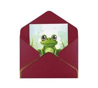Cartes de vœux vierges 17,5 x 11,5 cm - Motif grenouille dans un étang - Carte de vœux pliante vierge avec enveloppes - Carte de remerciement vierge pour toutes les occasions