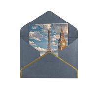 Cartes de vœux vierges 17,5 x 11,5 cm Tour Eiffel Londres Carte de vœux pliante vierge Cartes de vœux avec enveloppes Carte de remerciement Carte vierge pour toutes les occasions