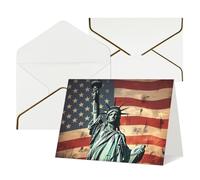Cartes de vœux vierges avec enveloppes, 17,5 x 11,5 cm, pliables, cartes « Thinking of You », statue de la liberté contre les invitations, pour les vacances
