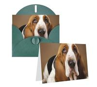 Cartes de vœux vierges avec enveloppes, imprimé basset hound, cartes de remerciement pour toutes les occasions anniversaire, remerciement, mariage, fêtes de fin d'année, etc. 10,2 x 15,2 cm