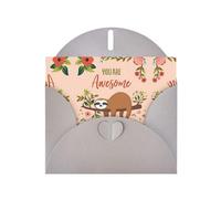 Cartes de vœux vierges avec motif paresseux You Are Awesome pour anniversaires, Saint-Valentin, fêtes, mariages, 10,2 x 15,2 cm, enveloppe grise