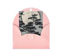 Cartes de vœux vierges en forme de sapin sous la lune, cartes de remerciement et enveloppes, 10,2 x 15,2 cm, #mariage, fête prénatale, fête.