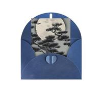 Cartes de vœux vierges en forme de sapin sous la lune, cartes de remerciement et enveloppes, 10,2 x 15,2 cm, et mariage, fête prénatale, fête.