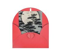 Cartes de vœux vierges en forme de sapin sous la lune, cartes de remerciement et enveloppes, 10,2 x 15,2 cm, #mariage, fête prénatale, fête.