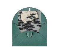 Cartes de vœux vierges en forme de sapin sous la lune, cartes de remerciement et enveloppes, 10,2 x 15,2 cm, et mariage, fête prénatale, fête.