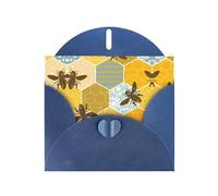 Cartes de vœux vierges en nid d'abeille pour anniversaires, Saint-Valentin, fêtes, mariages, 10,2 x 15,2 cm, enveloppe bleue