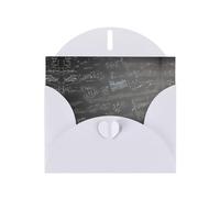 Cartes de vœux vierges en papier nacré avec motifs mathématiques, enveloppes pour remerciement, invitations