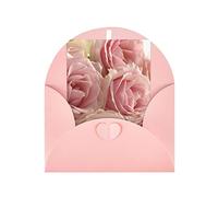 Cartes de vœux vierges imprimées avec roses roses - Cartes vierges vierges avec enveloppes - Cartes de remerciement, de mariage
