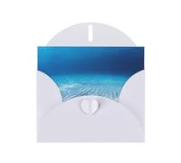 Cartes de vœux vierges motif océan pour anniversaires, Saint-Valentin, fêtes, mariages, 10,2 x 15,2 cm, enveloppe blanche