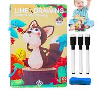 Cartes d'entraînement de contrôle du Stylo - Jeu éducatif réutilisable pour Guider Le Stylo - Kit d'exercices d'écriture avec Facteur Amusant pour d'âge préscolaire et élèves