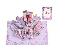 Cartes destinées aux le jour de la Saint-Valentin, décorations vintage 3D avec papillons et fleurs, cartes pour couples pour leurs anniversaires - Pour famille épouse mère sœur fille vacances