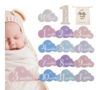 Cartes D'étape De Bébé - Marqueurs De Bébé Mensuels, Accessoires Photo Cloud | Accessoires De Photo Du Nouveau-né, Marqueurs De Babygrowth, Signes Du Mois Neutre De Genre, Jalon Neutre Entre Les Sexes