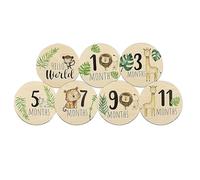 Cartes d'étapes mensuelles pour bébé - Panneaux en bois pour bébé, accessoires photo imprimés double face pour , garçons, tout-petits, filles