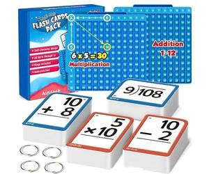 Cartes d'étude de pratique d'arithmétique pour l'école à domicile - Aide à l'apprentissage des mathématiques pour les compétences logiques et les activités d'engagement - Cartes d'apprentissage