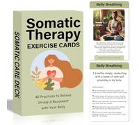 Cartes d'exercice de thérapie somatique - 40 cartes de pleine conscience avec des pratiques simples, compétences d'adaptation pour la régulation du système nerveux pour soulager le stress, libérer les