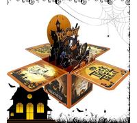 Cartes d'Halloween - Cartes de Vœux Halloween 3D Humoristiques - Postales à Système Pop-Up Décoratives pour Célébrations Famille Amis Adultes