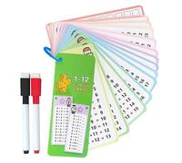 Cartes didactiques de division, cartes didactiques de mathématiques - 15 cartes flash d'équations mathématiques | Cartes d'étude d'équations mathématiques avec stylos effaçables