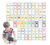 Cartes didactiques de l'alphabet, cartes didactiques avec mots visuels | Cartes didactiques cognitives de 58 pièces, cartes didactiques colorées de l'alphabet - Jouets éducatifs Cartes