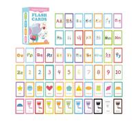 Cartes didactiques de l'alphabet, cartes didactiques avec mots visuels - Cartes flash Alphabet 58 pièces Cartes cognitives | Jouets éducatifs préscolaires de poche double face pour ni