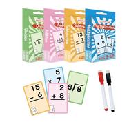 Cartes didactiques de mathématiques, cartes didactiques d'addition et de soustraction - Cartes flash de multiplication effacées pour l'école à la maison | Outil de révision de l'enseignement des