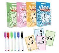 Cartes didactiques pour addition et soustraction, cartes didactiques pour multiplication et division | Cartes flash arithmétiques 144X, jeu d'apprentissage arithmétique, cartes d'étude de