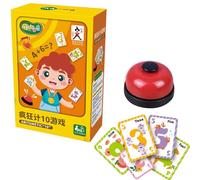 Cartes didactiques pour apprendre à compter | avec cloche amusante réutilisable - Jeu de cartes didactiques avec chiffres - pour anniversaire, fête, crèche, maison, école, voyage et éducation