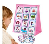 Cartes d'images visuelles pour enfants, avec sac en PVC pour enfants, tableau de routine pour l'heure du coucher favorise de bonnes habitudes