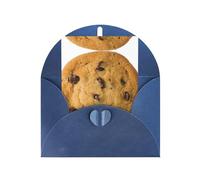 Cartes d'impression de biscuits au chocolat avec enveloppes, boucle d'amour verticale vierge, emballage en papier perlé