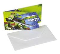 Cartes d'invitation anniversaire Tortues Ninja Amscan Blanches G