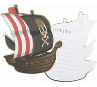 Cartes d'invitation aventure pirate 8 pièces multicolores 10 x 12 cm
