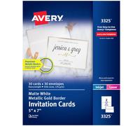 Cartes d'invitation AVERY avec bordures dor es m talliques 5"""" x 7"""" Cartes imprimables 30 cartes et enveloppes (3325)