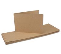 Cartes d'invitation colorées à plier - Format A6 - Menu Cartes - Blanko - 105 x 148 mm - Grammage :240 g/m² 50 Karten Sandbraun