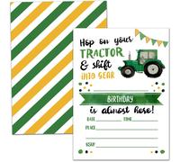 Cartes d'invitation de fete d'anniversaire Celebration de la fete du tracteur Sauter sur votre tracteur et deplacer dans les fournitures de fete