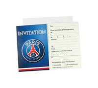 6 Cartes D'invitation + 6 Enveloppes Psg Taille Unique Bleu