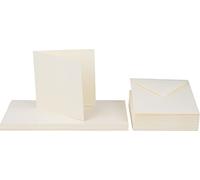 Cartes doubles avec enveloppes, 100 pc., Crème
