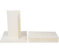 Cartes doubles avec enveloppes « DL », 50 pc. Ivoire