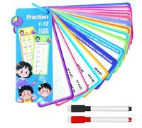 Cartes éducatives, 15 pièces supplémentaires avec 2 marqueurs effaçables à sec, cartes mathématiques portables, jeux de réflexion mathématiques, cadeau de rentrée des classes, cadeau pour enfants