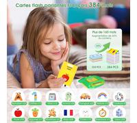 Cartes éducatives, Carte Parlante Montessori Français, Jouets éducatifs 2 Ans Jeunes Enfant Jouet Bebe Jeu Garcon Fille de 1 à 6 Ans pour écouter et Apprendre 384 Mots (Français/Anglais/Bilingue)