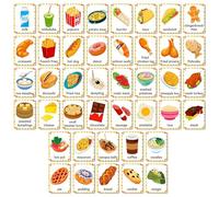 Cartes éducatives de sensibilisation alimentaire - 48 cartes éducatives étanches | Images et mots cognitifs alimentaires | Jeu interactif d'apprentissage précoce pour enfants | Amusant