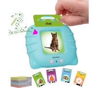Cartes Éducatives,Flash Jouets Éducatifs Pour Jeunes Enfants De 1 À 6 Ans, Jouets Préscolaires Pour Écouter Et Apprendre 224 Mots (Bleu Français)