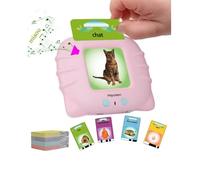 Cartes éducatives,Flash Jouets éducatifs pour Jeunes Enfants de 1 à 6 Ans, préscolaires pour écouter et Apprendre 224 Mots (Rose)