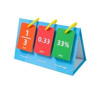 Cartes éducatives pour enfants - Cartes de conversion de fractions décimales - Fractions et équivalences - Graphique inversé - Tableau d'apprentissage des mathématiques - Tableau des fractions et des
