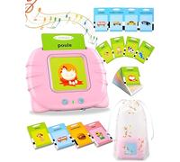 Cartes éducatives pour Jeunes Enfants de 2 à 6 Ans, Jeux Montessori 2 Ans, Flash Jouets préscolaires pour écouter et Apprendre Rose (French/English/Bilingual)