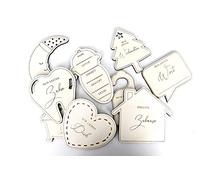 Cartes en bois pour bébé - Avec de jolis motifs différents - Cadeau pour nouveau-né, future maman, photos souvenirs, baby shower