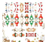 Cartes en papier pour sucette de Noël - Décoration de Noël - Fournitures de fête mignonnes pour pain de sucre, dessert, événement au chocolat, buffet, table, bureau, maison, mariage, famille