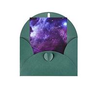 Cartes et enveloppes vierges galaxie espace étoilé violet cartes d'anniversaire, cartes de Noël, Halloween, lettres de remerciement, cartes d'encouragement.