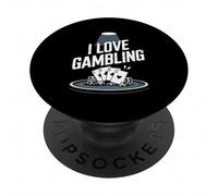 Cartes et jetons de Casino I Love Gambling Poker PopSockets PopGrip Adhésif