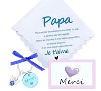 Cartes et Mouchoir , cadeau personnalisé père de la mariée, cérémonie laïque, mariage thème champêtre chic, rustique, vintage, cadeau de mariage papa ou maman témoins famille mariés larmes de bonheur