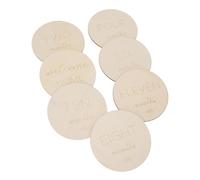 Cartes Étapes Bébé 7PCS en Bois Synthétique Double Face 10cm - Marqueurs Mensuels Durables, Accessoires Photo Charmants pour Grossesse et Premières Fois